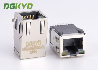 Metal le cric magnétique protégé de SMT CAT5 rj45 de connecteur de la carte PCB RJ45, G/Y LED