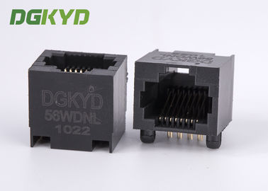 DGKYD-56WDNL 100 T bas Rj45 à angle droit choisissent le logement en plastique de noir de cric de port
