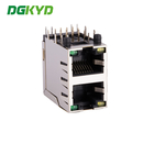 KRJ-5921S2X1YGENL 2x1 Dual Port RJ45 Connector With Light And Spring Clip Without Filter