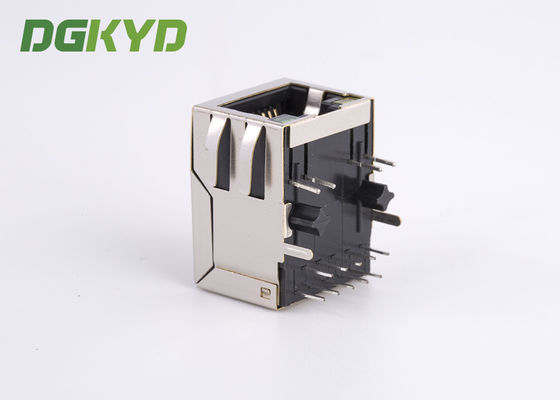 Right Angle CAT6 RJ45 Modular Connector With Transformer For Monitor