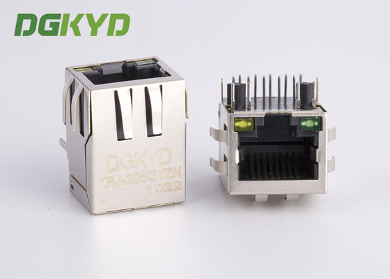 Right Angle CAT6 RJ45 Modular Connector With Transformer For Monitor