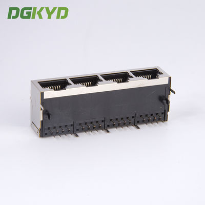 1x4 Multiple Port RJ45 Modular Jack quad ports connector combo for lan switch