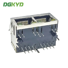 DGKYD112B096DB2A1D3 Dual Port RJ45 Connector With Light Shield 8P8C