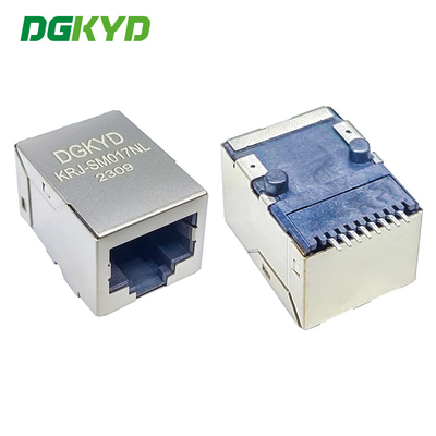 KRJ-SM017NL Shielded cat5 network jack, Low profile SMD rj45 connector with internal transformer