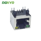 KRJ-56S8P8C1X1GYNL single port RJ45 connector 8P8C with light without filter crystal head communication interface