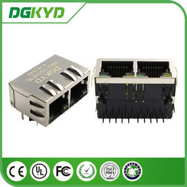 Tab Down 1*2 Double Port 10 Pin rj45 connector for cat6 with Transformer