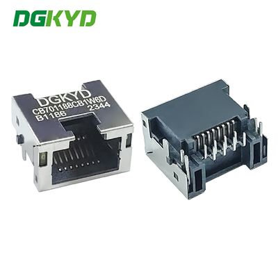 Low Profile Rj45 Female Connector DIP Sink Plate 7.0 8P8C Inline SMT DGKYDCB7011188CB1W6DB1186