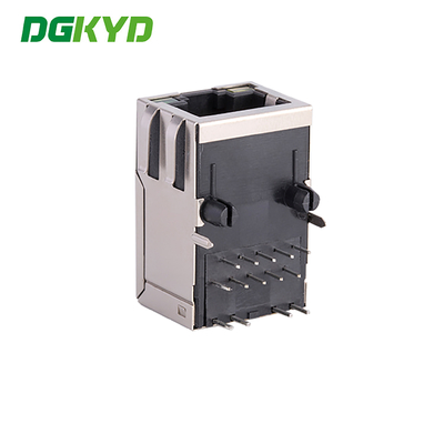 KRJ-015SHPOENL 25.4mm Single Port Rj45 Connector 100Mbps Filtering Integrated Transformer POE
