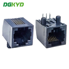 DGKYD57221166IWA1DB4 RJ11 Ethernet connector fully plastic without light 6P6C black communication interface PBT