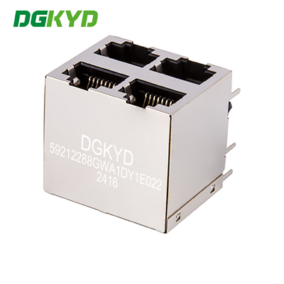 DGKYD59212288GWA1DY1E022 Multi Port RJ45 Connector Without Light And Filter, Network Port Socket Stacked Interface