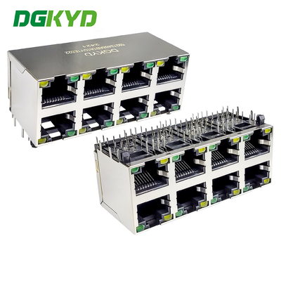RJ45 Connector 2X4 With Light Strip Shielded Mesh Socket Modular Socket DGKYD59212488AB1A1DY1E022