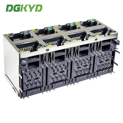 RJ45 Connector 2X4 With Light Strip Shielded Mesh Socket Modular Socket DGKYD59212488AB1A1DY1E022