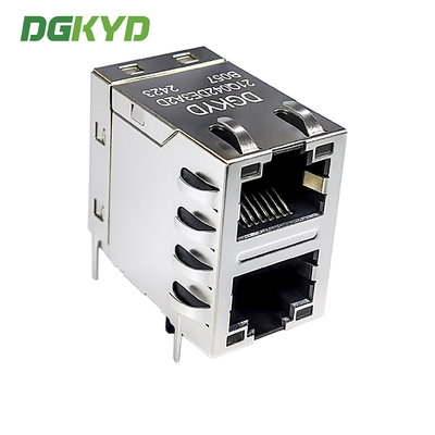 2X1RJ45 Gigabit Dual Port Network Connector Shielded Light Socket DGKYD21Q042DE3A2DB057