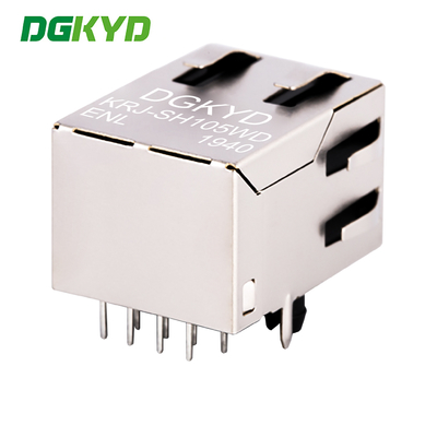 RJ45 communication socket with light, 8P8C 100Mbps communication computer connector KRJ-SH105WDENL