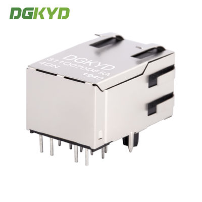 25.4mm Integrated Ethernet RJ45 Connector 1000Mb Transformer Rj45 Jack Cat6 With Led DGKYD311Q070DF5A4DN
