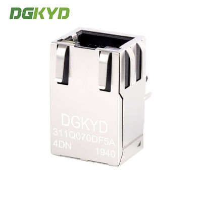 25.4mm Integrated Ethernet RJ45 Connector 1000Mb Transformer Rj45 Jack Cat6 With Led DGKYD311Q070DF5A4DN