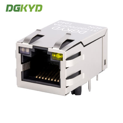 25.4mm Integrated Ethernet RJ45 Connector 1000Mb Transformer Rj45 Jack Cat6 With Led DGKYD311Q070DF5A4DN