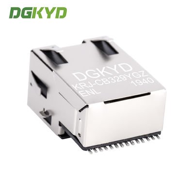 SIngle Port Tab Up Gold Plate RJ45 Ethernet Connector SMD Cat6 Cable Rj45 Extra Low Frofile KRJ-CB329YGZENL