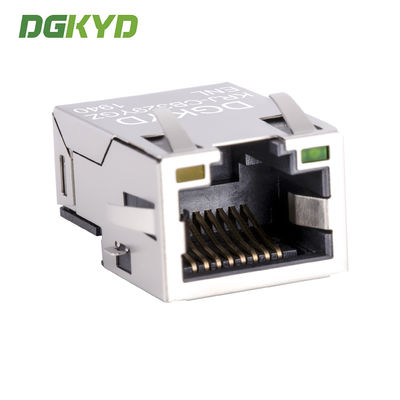 SIngle Port Tab Up Gold Plate RJ45 Ethernet Connector SMD Cat6 Cable Rj45 Extra Low Frofile KRJ-CB329YGZENL