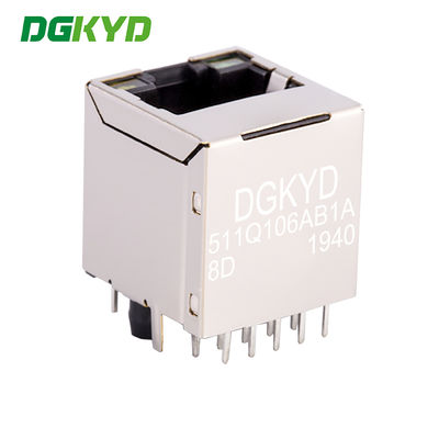 180 degree Ethernet port vertical RJ45 connector Gigabit integrated filter DGKYD511Q106AB1A8D