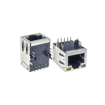 DGKYD RJ45 10P8C Network Jack with Dual-Color LED 6U Gold Plating