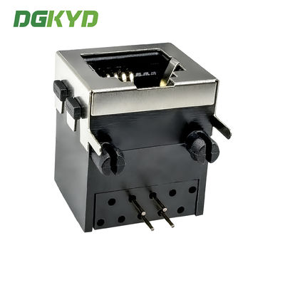 RJ11 half package network port female socket without light strip shielding interface round needle gold-plated 6U DGKYD56211164GWA1D1Y4B