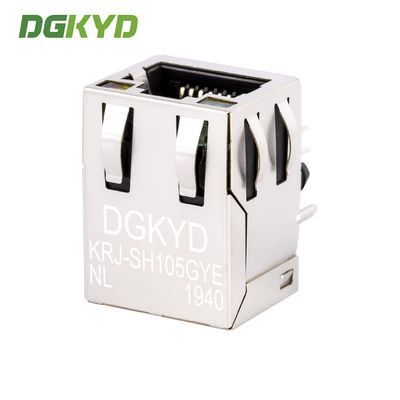 RJ45 network port socket with built-in 100Mbps integrated transformer with light and shielding KRJ-SH105GYENL