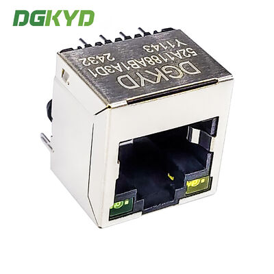 RJ45 Without Transformer Network Port Socket 8P8C With LED Direct Insertion Vertical RJ45 DGKYD52A1188AB1A3D1Y1143