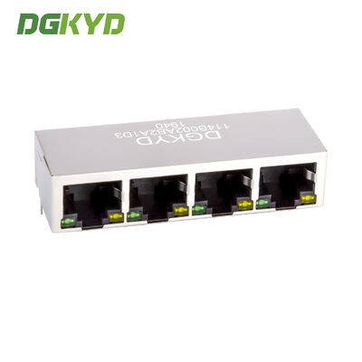 Four cell RJ45 network connector with 100Mbps integrated Ethernet filter DGKYD114B002AB2A1D3