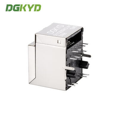 Custom 180 degree top insertion gigabit ethernet RJ45 Receptacle connector for IoT  DGKYD511Q009AC1A1D068