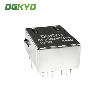 RJ45 SIngle port connector with top elastic CAT5 Gigabit integrated filter with LED light DGKYD811Q008FN4A10DB