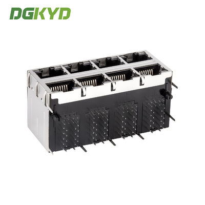 Custom Dual Deck 2x4 RJ45 Connector with Cat6 Speed Performance and Side Entry Mount