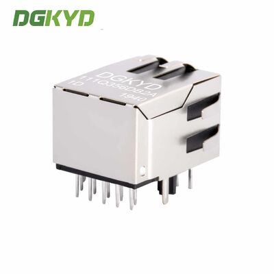 Single Port Gigabit Filter Shielded RJ45 Connector with Integrated Magnetics RJ45 Jack for PCB Mounting