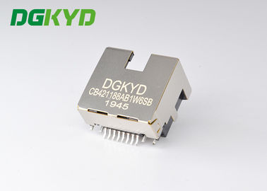 Single Countersunk 4.2 SMT RJ45 Connector Jack With Shield DGKYDCB421188AB1W6SB
