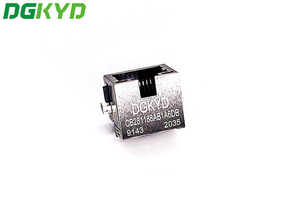 SMT Sink 2.8 DIP Single Port RJ45 Connector With Metal Shield DGKYDCB281188AB1A6DB9