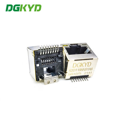 DGKYD52D1188AB1A6SB1075 RJ45 Network Port Connector SMD LCP 1X1 8P8C G/FU Smt With Light