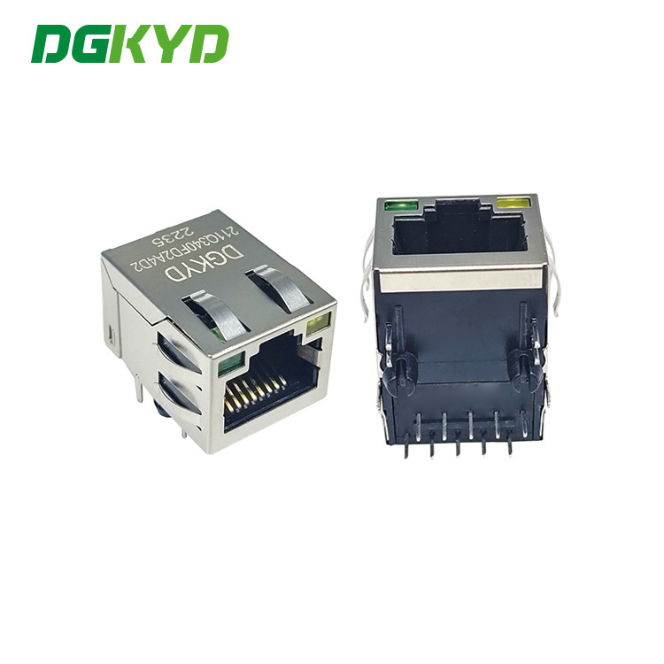 DGKYD211Q340FD2A4D2(2.5G) Port Upward Connector Pcb Modular Jack RJ45 Shielded Network Interface