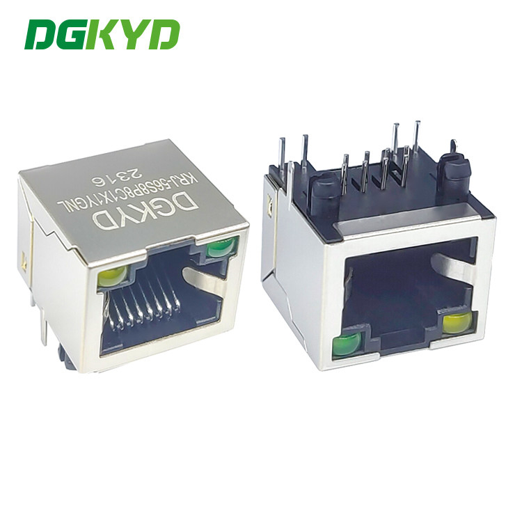 KRJ-56S8P8C1X1YGNL 8P8C Shielded Connector Without Filter