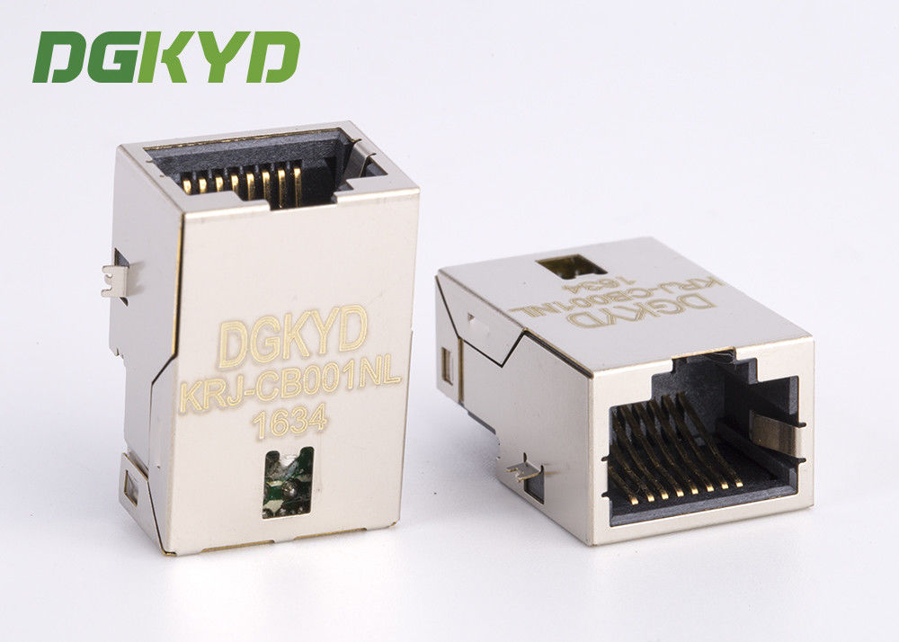 SMD PCB Mount shielded low profile single port RJ45 Ethernet connector Female cat5 jack KRJ-CB001NL