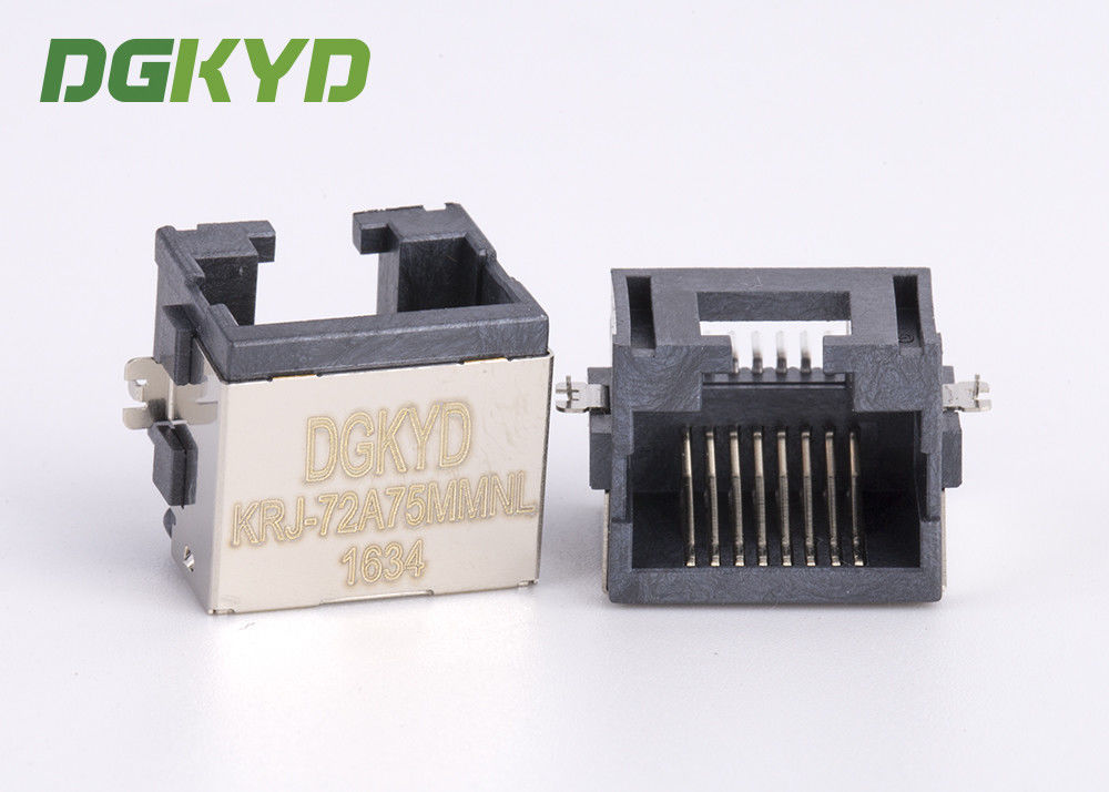 SMT Shield right angle extra low profile rj45 ethernet connector, 8p8c jack KRJ-72A75MMNL