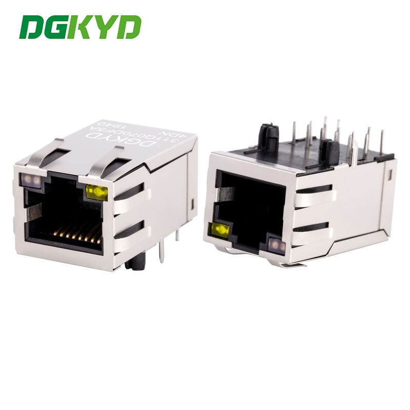 25.4mm Integrated Ethernet RJ45 Connector 1000Mb Transformer Rj45 Jack Cat6 With Led DGKYD311Q070DF5A4DN