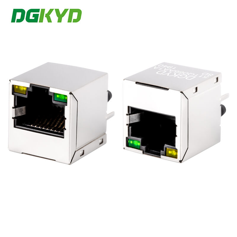 Vertical RJ45 connector 180 degree straight insertion gigabit integrated filter DGKYD511Q066AA1A8D