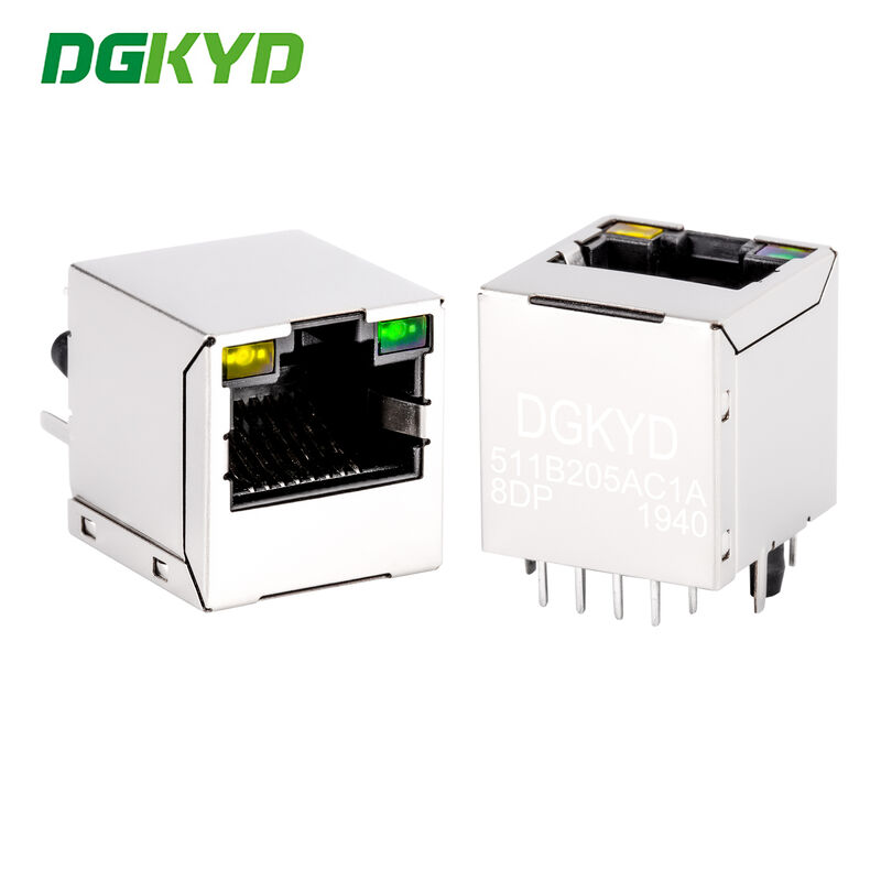 100Mbps RJ45 Connector 180-Degree Vertical Ethernet Port with PoE Direct Insertion DGKYD511B205AC1A8DP