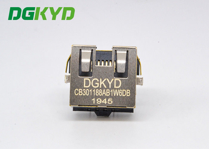 DIP Single Port Shielded Band Light Sink 3.0 Low Profile RJ45 SMT DGKYDCB301188AB1W6DB1075