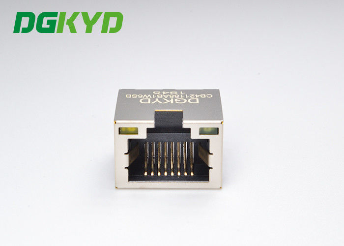 Single Countersunk 4.2 SMT RJ45 Connector Jack With Shield DGKYDCB421188AB1W6SB
