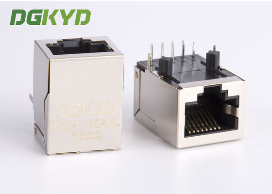 Magnetics Jack modulaire, cable connecteur gauche simple Rj45 de 100 millions de bits RJ45 de réseau