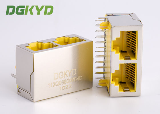 Transformateur trapézoïdal gauche de CAT 6 2 à commande unique RJ45 Jack Combo With Gigabit Ethernet