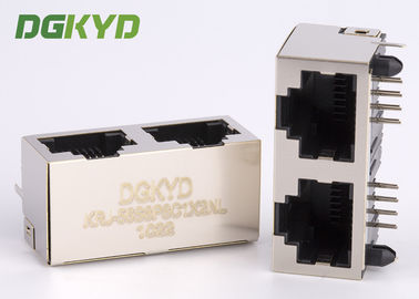 Prise coûtée économique Rj45 du bouclier 1x2 Tab Up Double Port Ethernet Jack modulaire