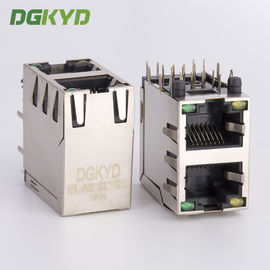 Crics modulaires de double de la plate-forme 2 des ports RJ45 de récipient Ethernet de connecteur avec Y/G LED