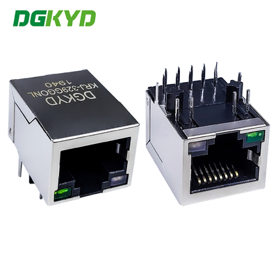 Interface réseau RJ45 avec lumière LED Gigabit Ethernet connecteur prise horizontale KRJ-329GGONL